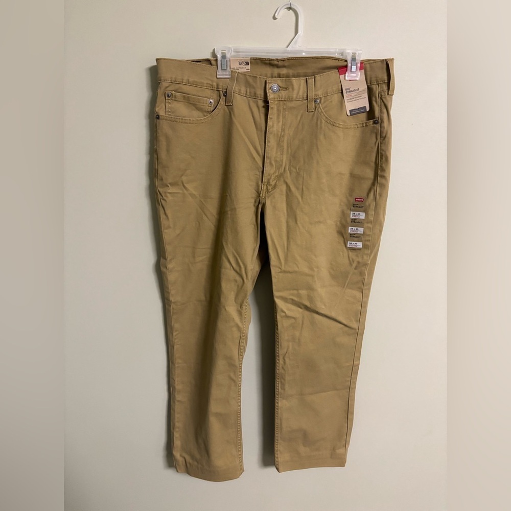 Levi's Men's 514 Straight Fit Jeans British Khaki 38W x 30L New Hemmed To 27